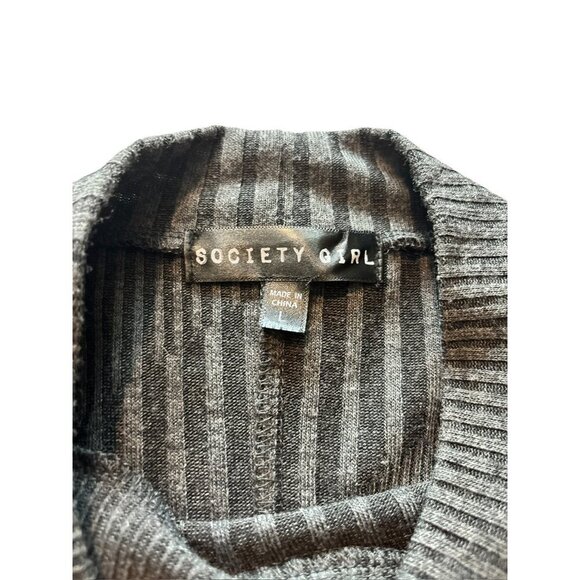 Society Girl Women's Long sleeve Grey Dress - Picture 4 of 9